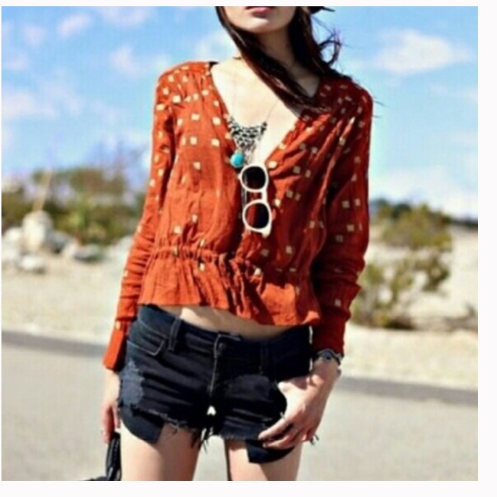 House of Harlow 1960 orange and gold top